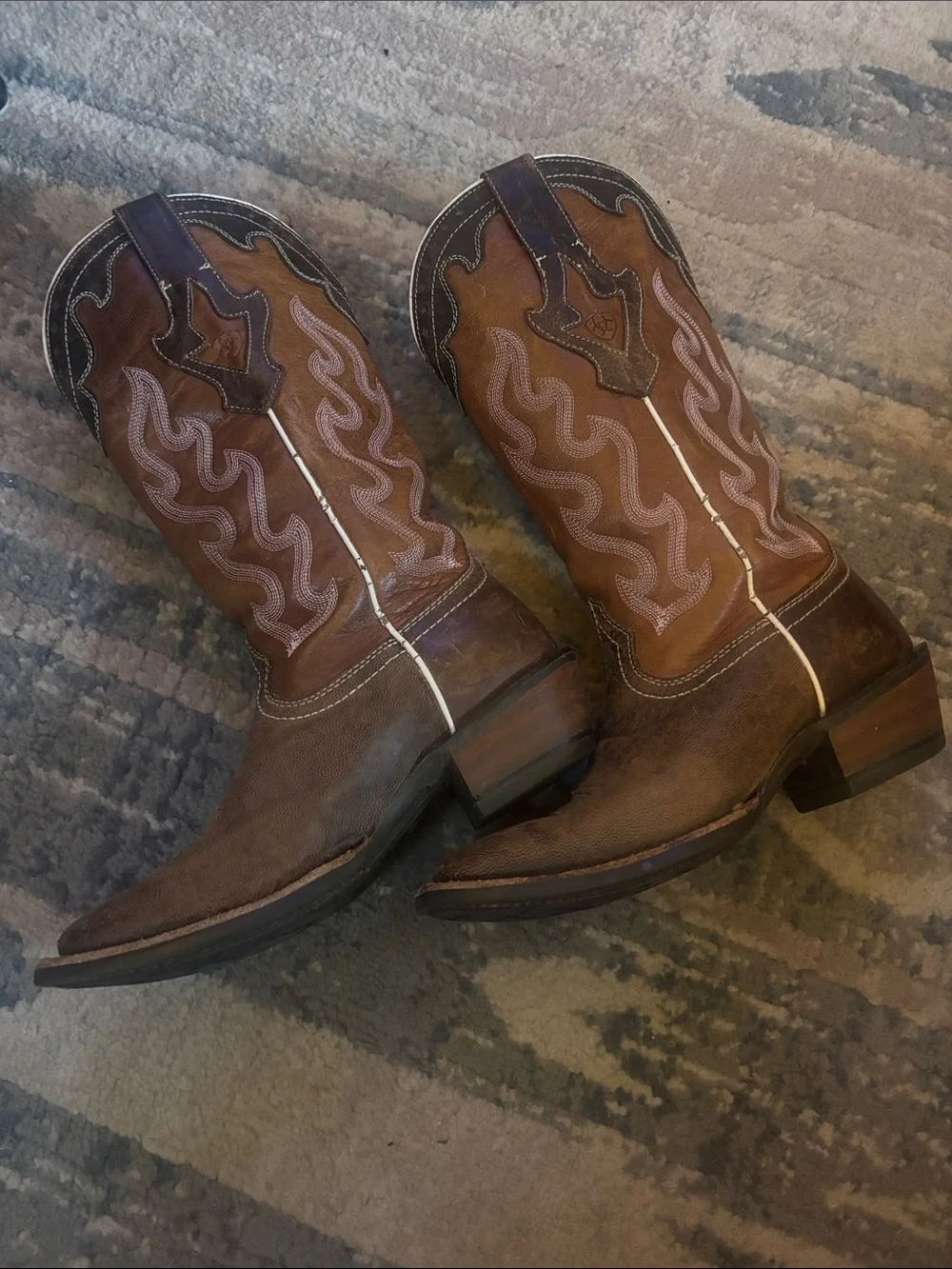 ARIAT Brown Leather Coygirl Boots - Youth 5.5